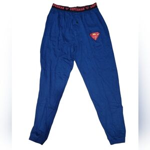 Vtg '99 Superman S Pajama pants M Warner Bros Studio Store Navy Mint